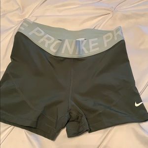 Green Nike pro shorts